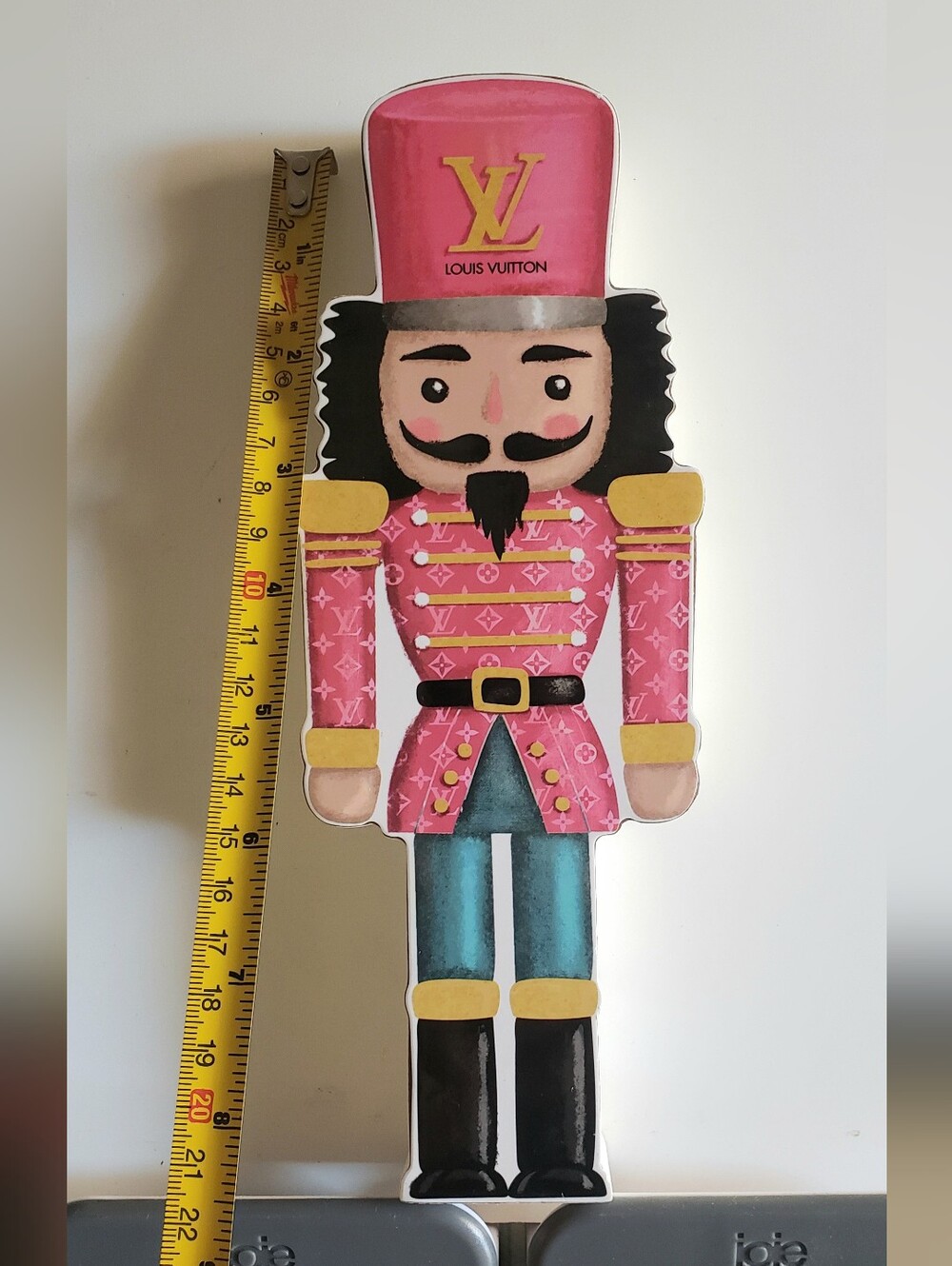🆕️ Louis Vuitton Pink, Gold, Teal & Black Decorative Wooden Wall Art